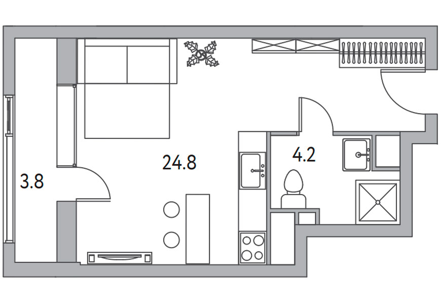 Ремонт квартиры-студии 31,8 м2